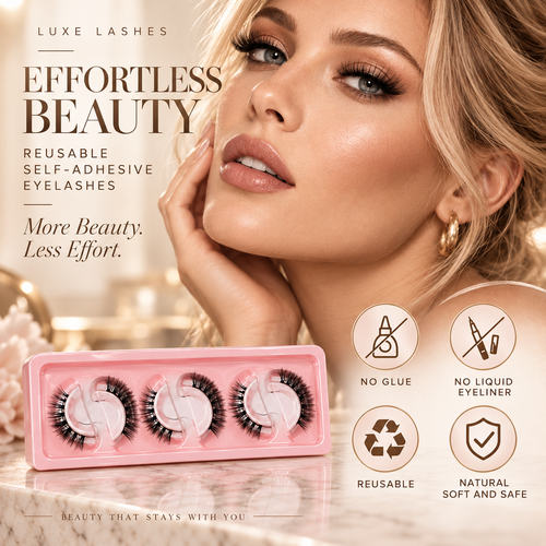 🌺NEW Glue-Free Self-Adhesive Lashes – 3-Second Natural & Reusable