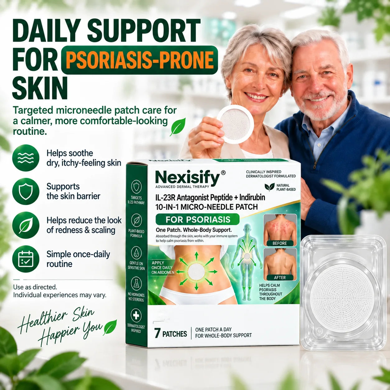 Nexisify microneedle patch daily support product presentation