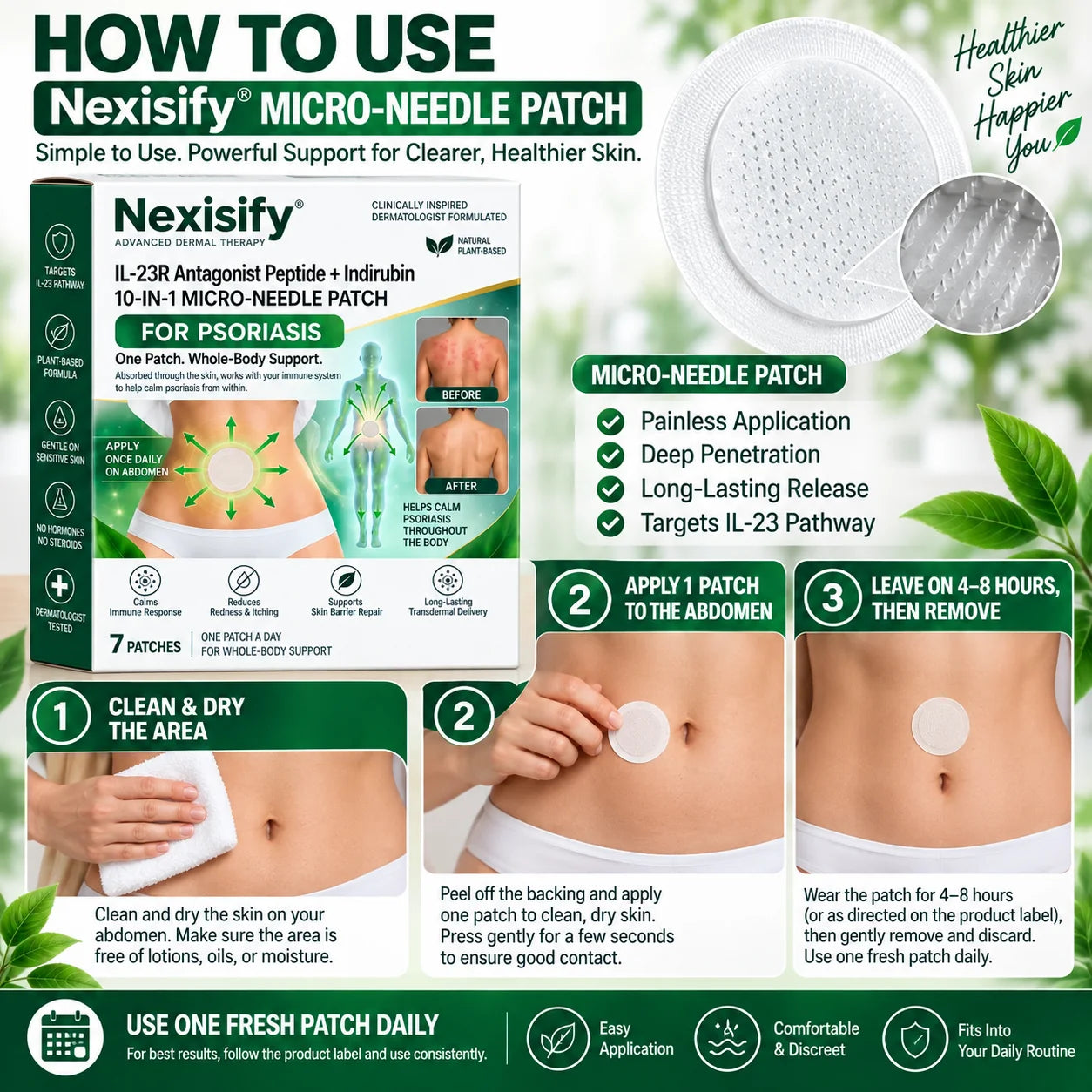 Nexisify how to use microneedle patch guide